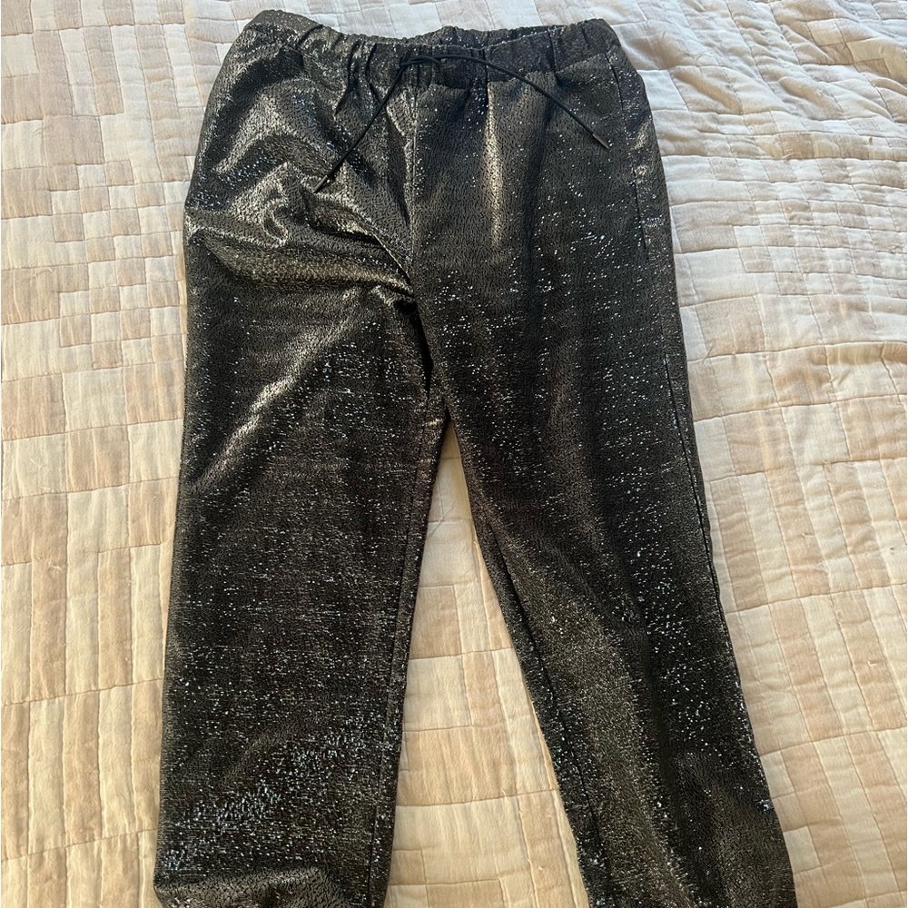 ASOS woven sparkly silver metallic joggers